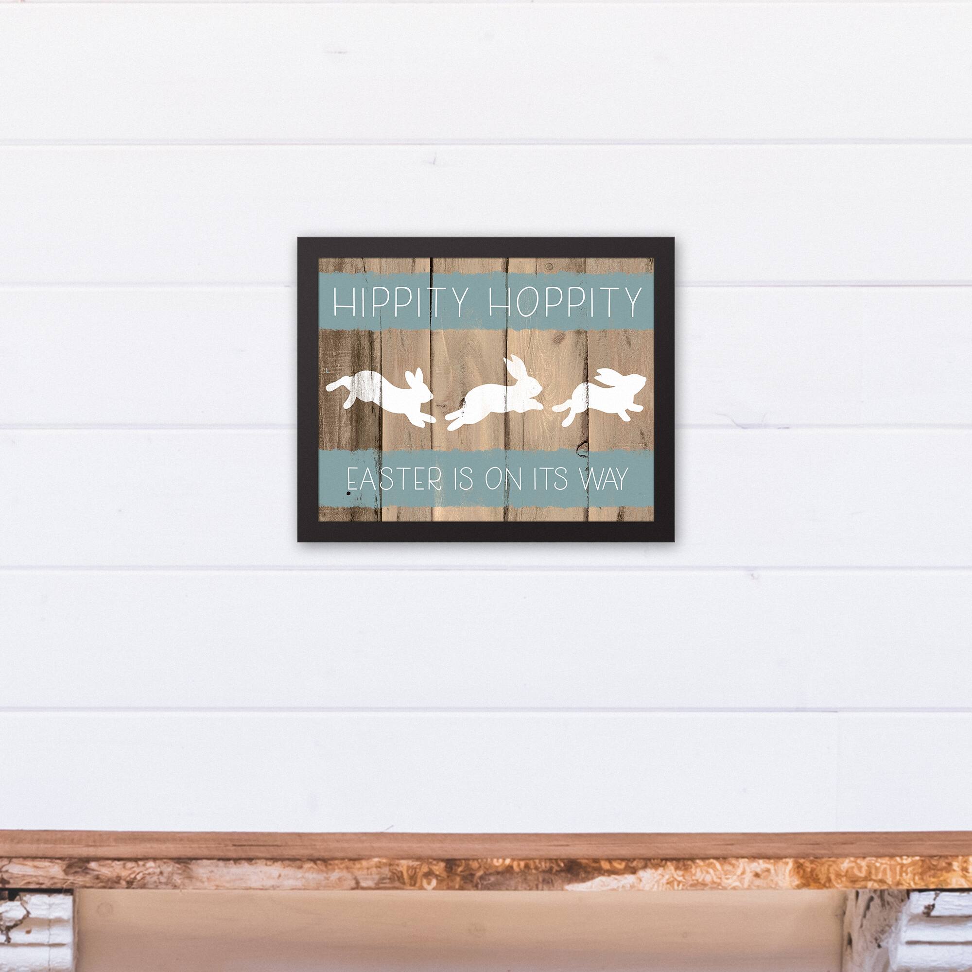 Hippity Hoppity Bunnies 11" x 14" Black Floating Framed Canvas